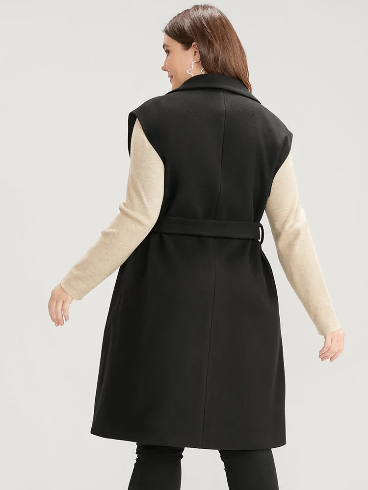 Solid Suit Collar Pocket Belted Sleeveless Vest sold by Bloomchic product image thumbnail 2