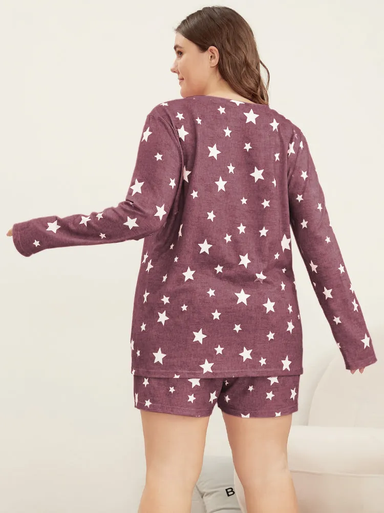 Star Print Round Neck Sleep Top sold by Bloomchic product image thumbnail 5