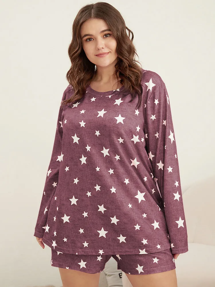 Star Print Round Neck Sleep Top sold by Bloomchic product image thumbnail 4