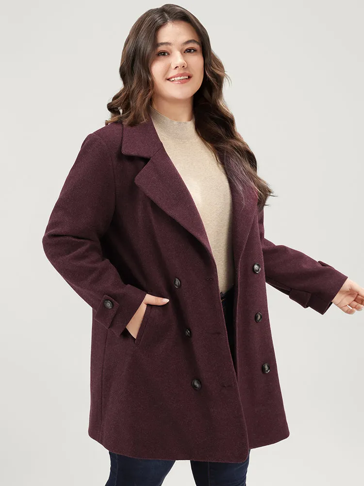 Solid Suit Collar Pocket Double Breasted Blazer sold by Bloomchic