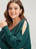 Solid Soft Sexy Yarn Knit Dolman Sleeve Cold Shoulder Knit Top sold by Bloomchic