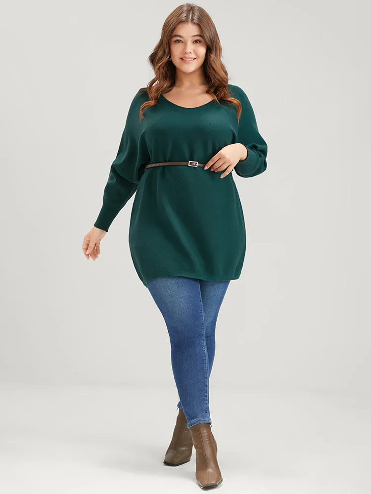 Solid Soft Sexy Yarn Knit Dolman Sleeve Cold Shoulder Knit Top sold by Bloomchic product image thumbnail 2