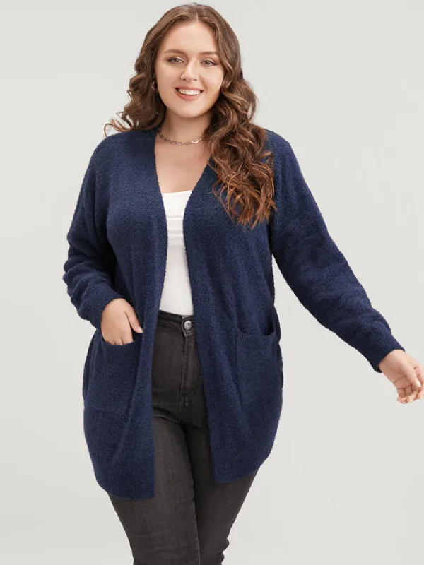 Solid Super Soft Plush Knit Open Front Cardigan sold by Bloomchic