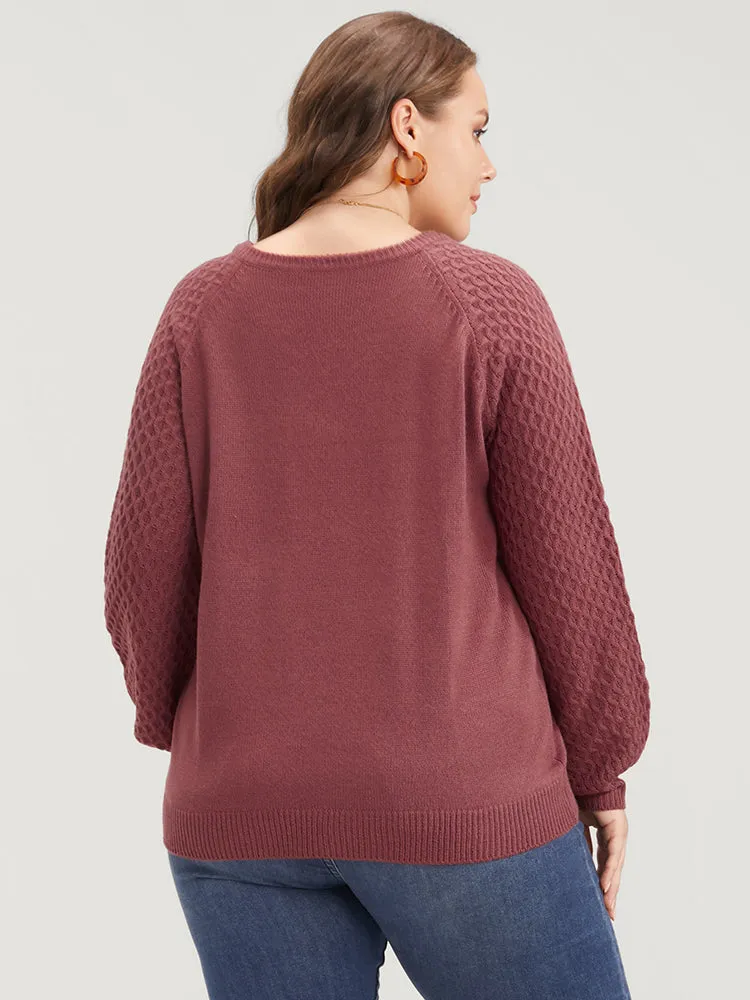 Solid Pointelle Knit Lantern Sleeve Knit Top sold by Bloomchic product image thumbnail 5
