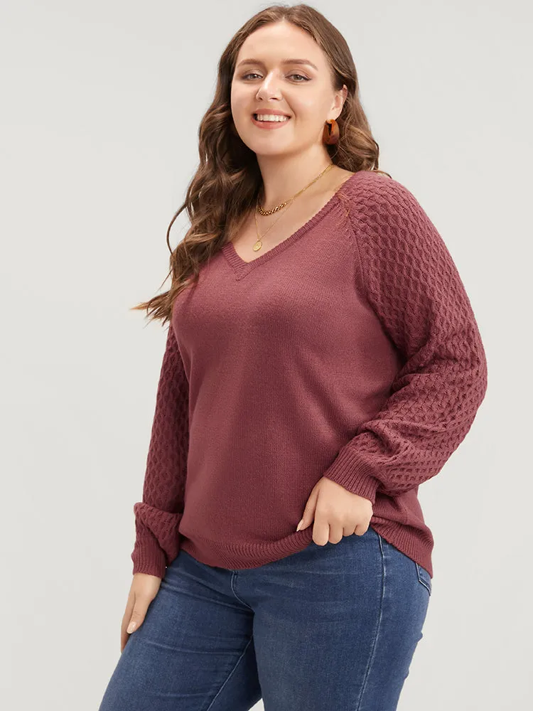 Solid Pointelle Knit Lantern Sleeve Knit Top sold by Bloomchic product image thumbnail 3