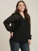 Geometric Mesh Button Up Textured Blouse With Cami Top sold by Bloomchic