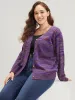 Space Dye Pointelle Knit Button Front Heather Cardigan sold by Bloomchic