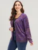 Space Dye Pointelle Knit Button Front Heather Cardigan sold by Bloomchic