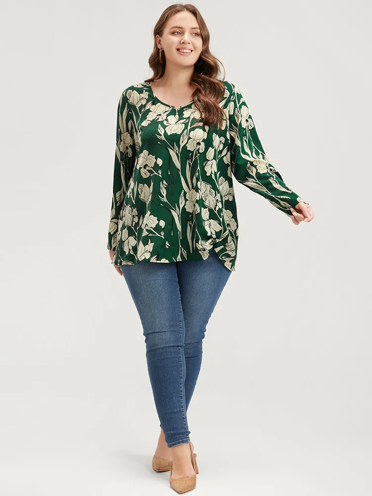 Floral Printed V Neck Blouse sold by Bloomchic product image thumbnail 3