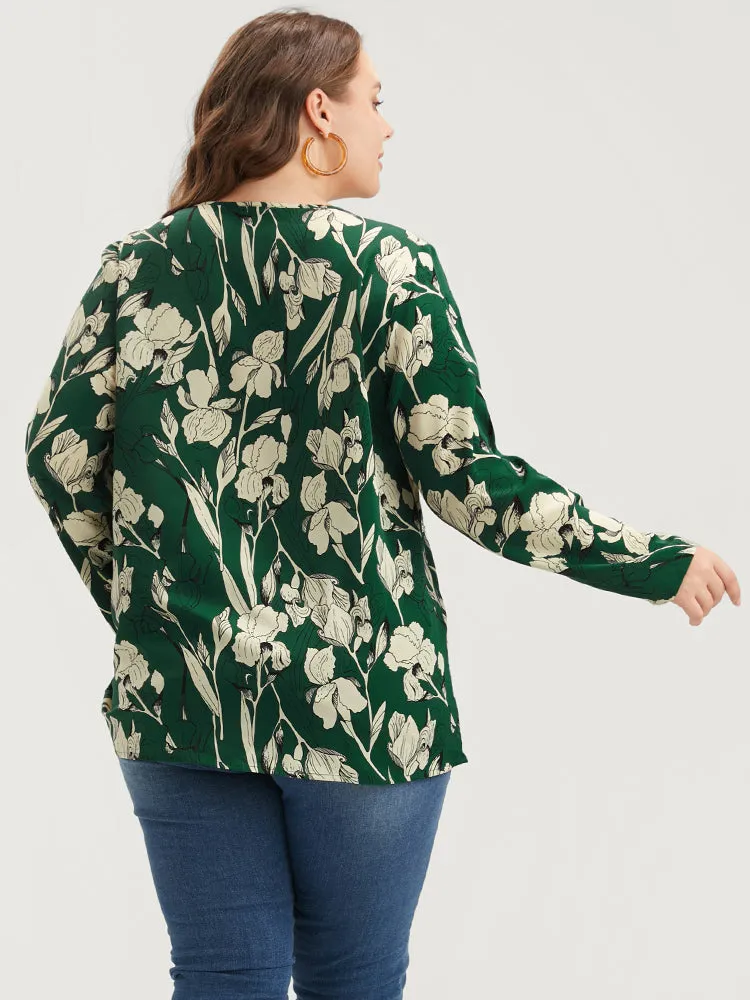 Floral Printed V Neck Blouse sold by Bloomchic product image thumbnail 5