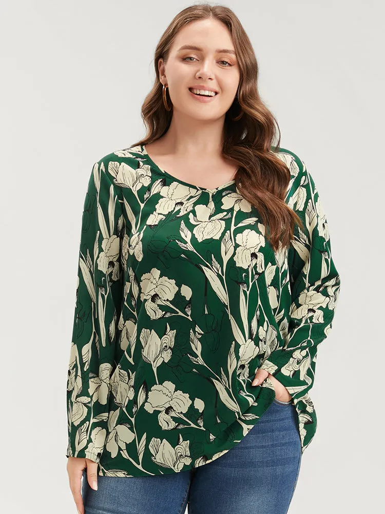 Floral Printed V Neck Blouse sold by Bloomchic product image thumbnail 4