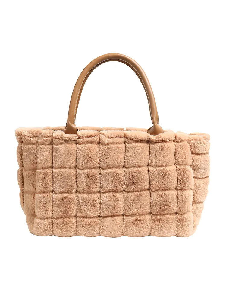 Minimalist Fluffy Shoulder Tote Bag sold by Bloomchic product image thumbnail 5