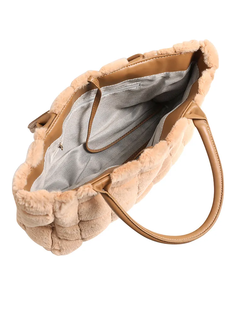 Minimalist Fluffy Shoulder Tote Bag sold by Bloomchic product image thumbnail 3