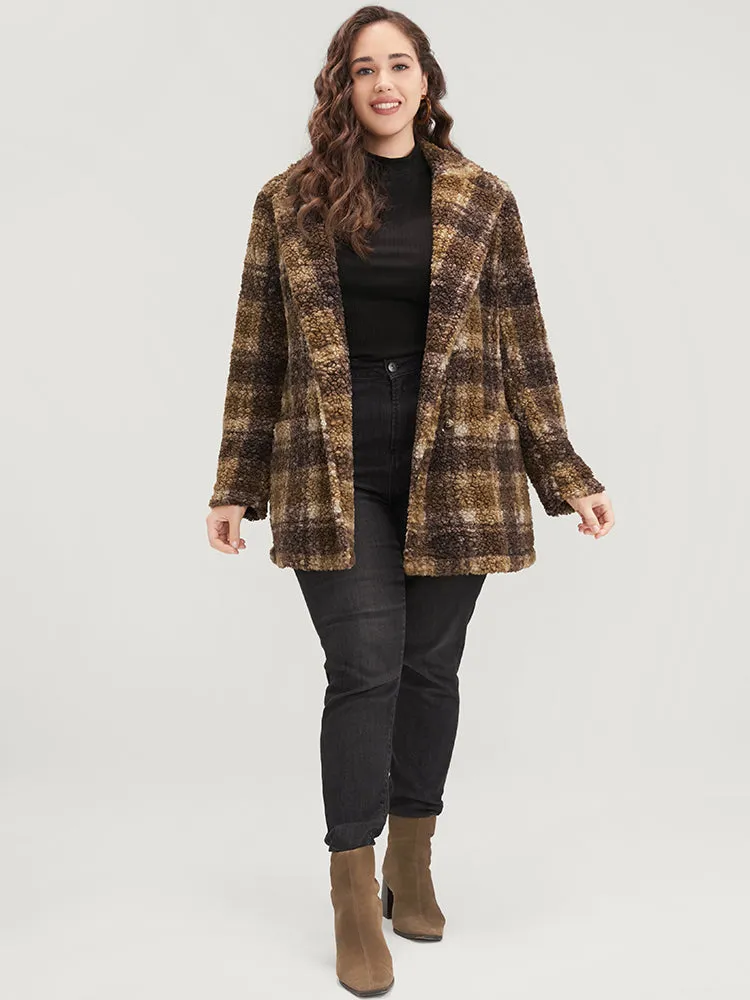 Plaid Pocket Double Breasted Teddy Coat sold by Bloomchic product image thumbnail 4