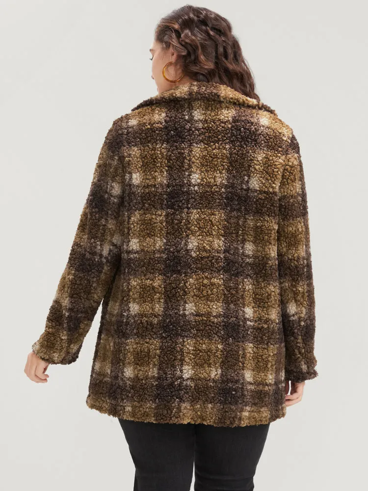 Plaid Pocket Double Breasted Teddy Coat sold by Bloomchic product image thumbnail 5