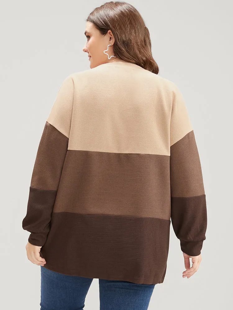 Colorblock Contrast Round Neck Drop Shoulder Sweatshirt sold by Bloomchic product image thumbnail 4