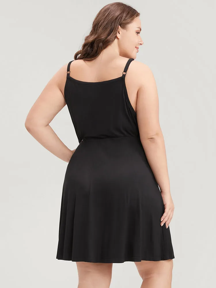 Solid Contrast Lace Trim Cami Night Dress sold by Bloomchic product image thumbnail 4