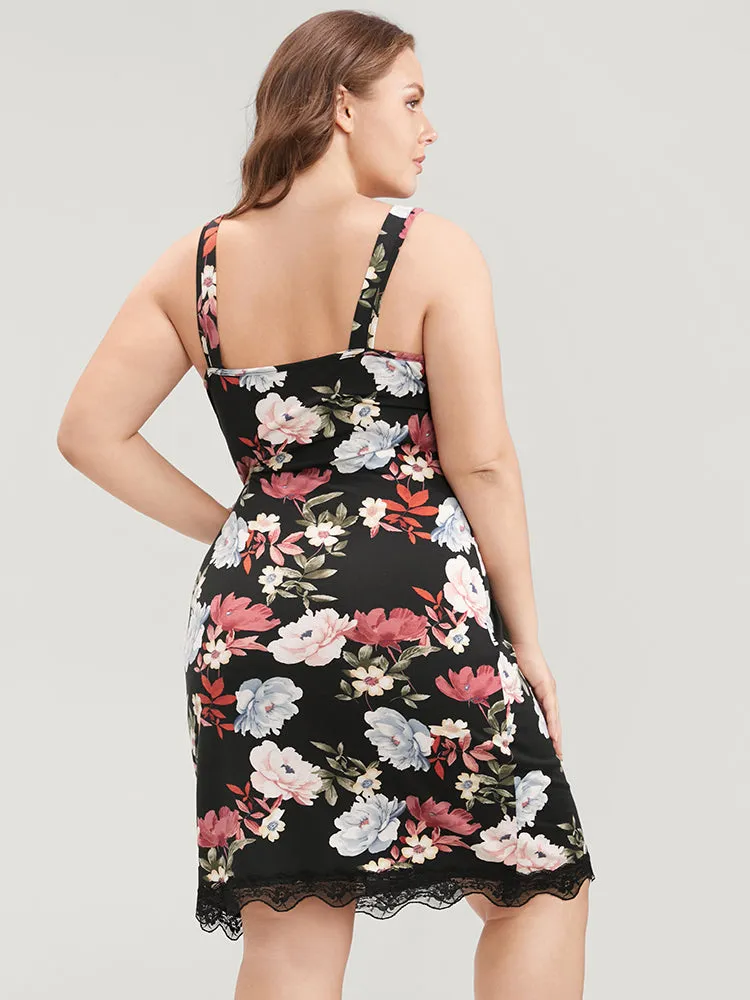 Floral Print Lace Trim Cami Night Dress sold by Bloomchic product image thumbnail 2