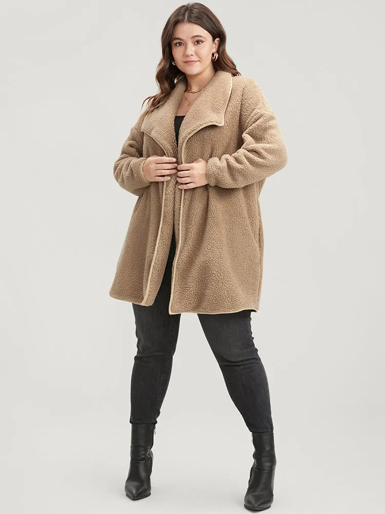 Solid Pocket Open Front Teddy Coat sold by Bloomchic product image thumbnail 3
