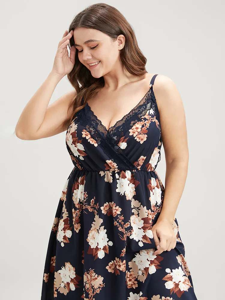 Floral Wrap Lace Trim Cami Night Dress sold by Bloomchic product image thumbnail 2