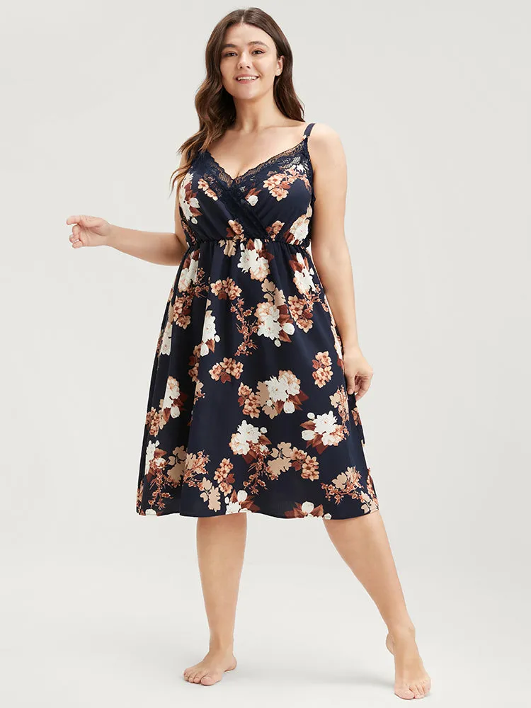 Floral Wrap Lace Trim Cami Night Dress sold by Bloomchic product image thumbnail 4