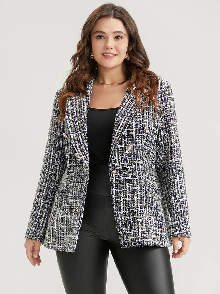 Plaid Tweed Pocket Suit Collar Blazer sold by Bloomchic product image thumbnail 3