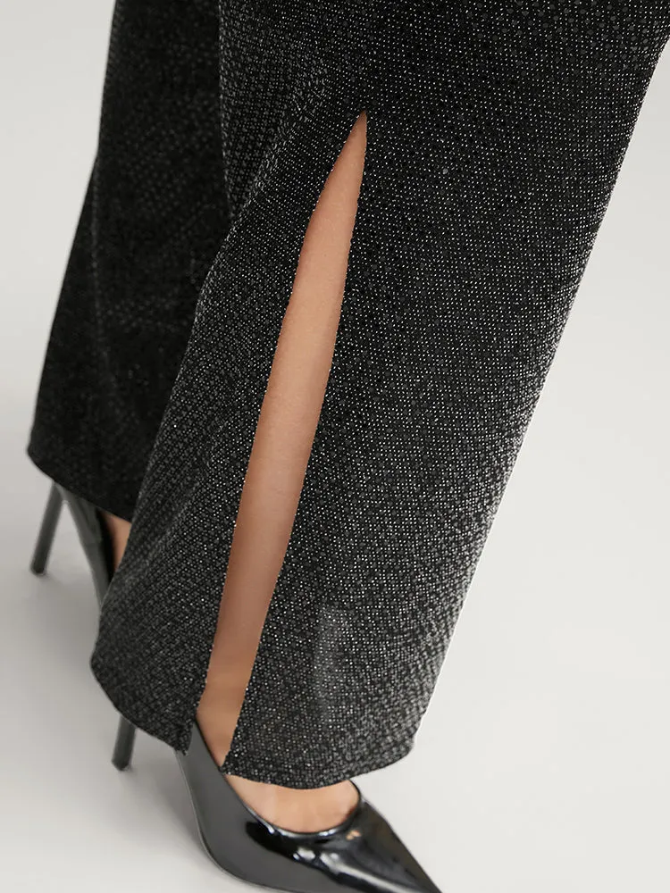 Sequin Elastic Waist Pocket Split Hem Pants sold by Bloomchic product image thumbnail 5