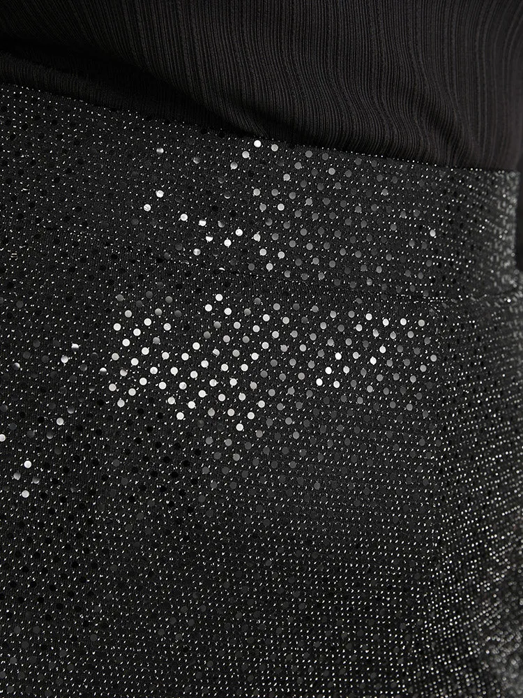 Sequin Elastic Waist Pocket Split Hem Pants sold by Bloomchic product image thumbnail 3