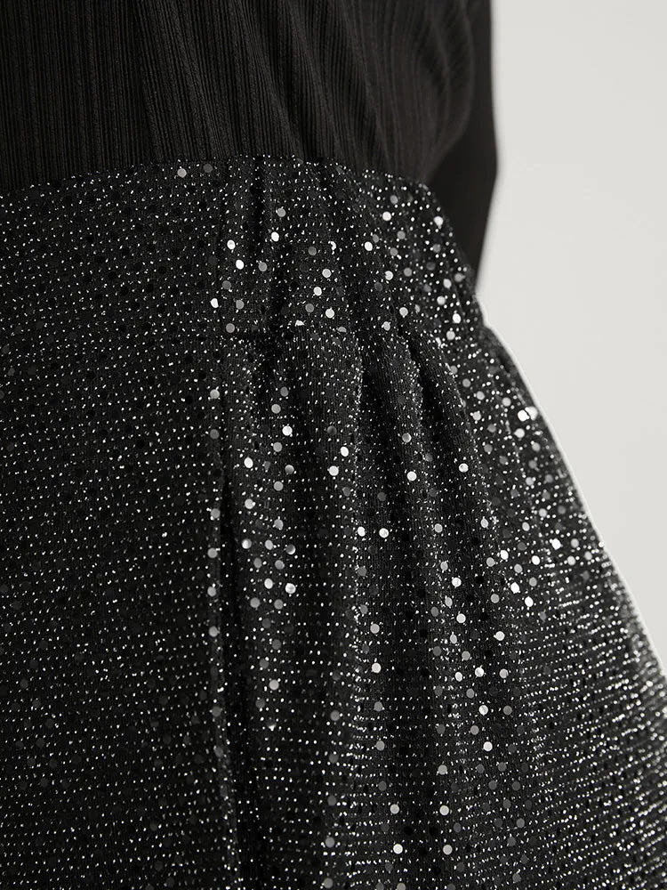 Sequin Elastic Waist Pocket Split Hem Pants sold by Bloomchic product image thumbnail 4