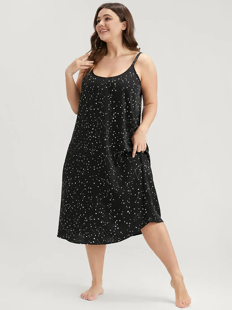 Star Print Sleeveless Cami Night Dress sold by Bloomchic