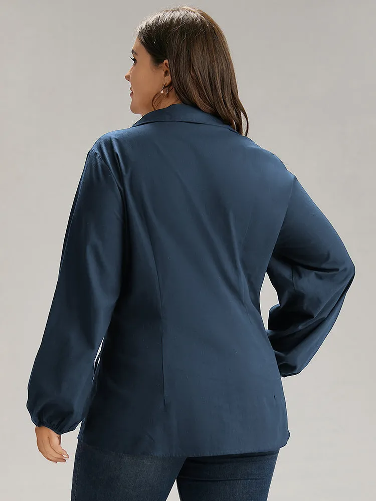 Cotton Shirt Collar Lace Up Blouse sold by Bloomchic product image thumbnail 4