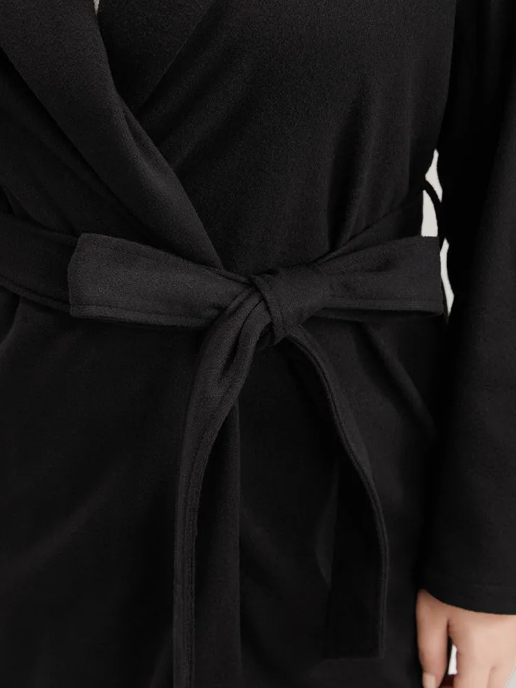 Solid Open Front Belted Asymmetrical Hem Blazer sold by Bloomchic product image thumbnail 4