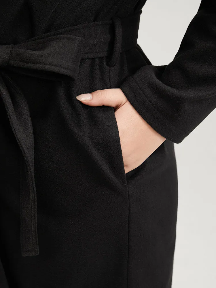 Solid Open Front Belted Asymmetrical Hem Blazer sold by Bloomchic product image thumbnail 5