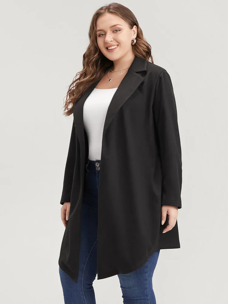 Solid Open Front Belted Asymmetrical Hem Blazer sold by Bloomchic product image thumbnail 2