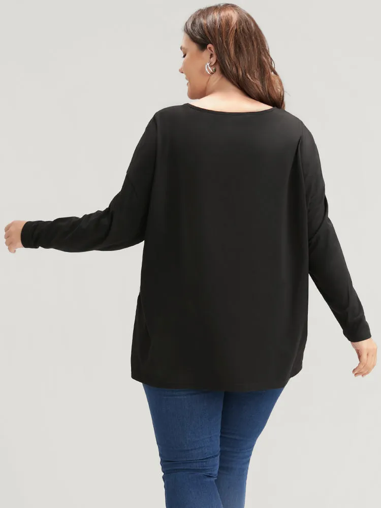 Leopard Drop Shoulder Split Long Tee sold by Bloomchic product image thumbnail 3