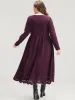 Solid Round Neck Laser Cut Pocket Midi Dress sold by Bloomchic