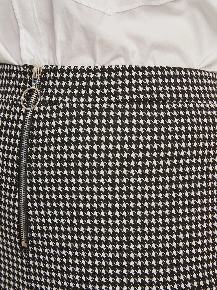 Houndstooth O Ring Zipper Elastic Waist Pants sold by Bloomchic product image thumbnail 5