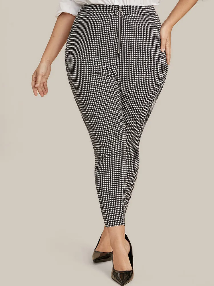 Houndstooth O Ring Zipper Elastic Waist Pants sold by Bloomchic product image thumbnail 3