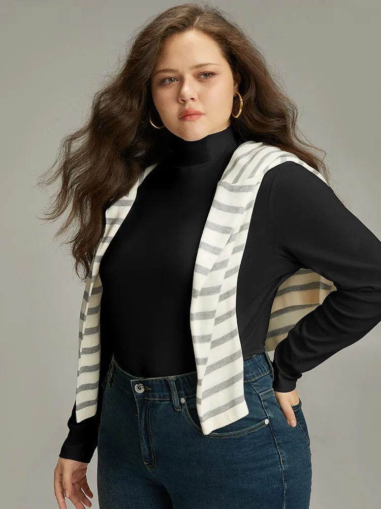 Cotton Solid Mock Neck T-shirt sold by Bloomchic product image thumbnail 4