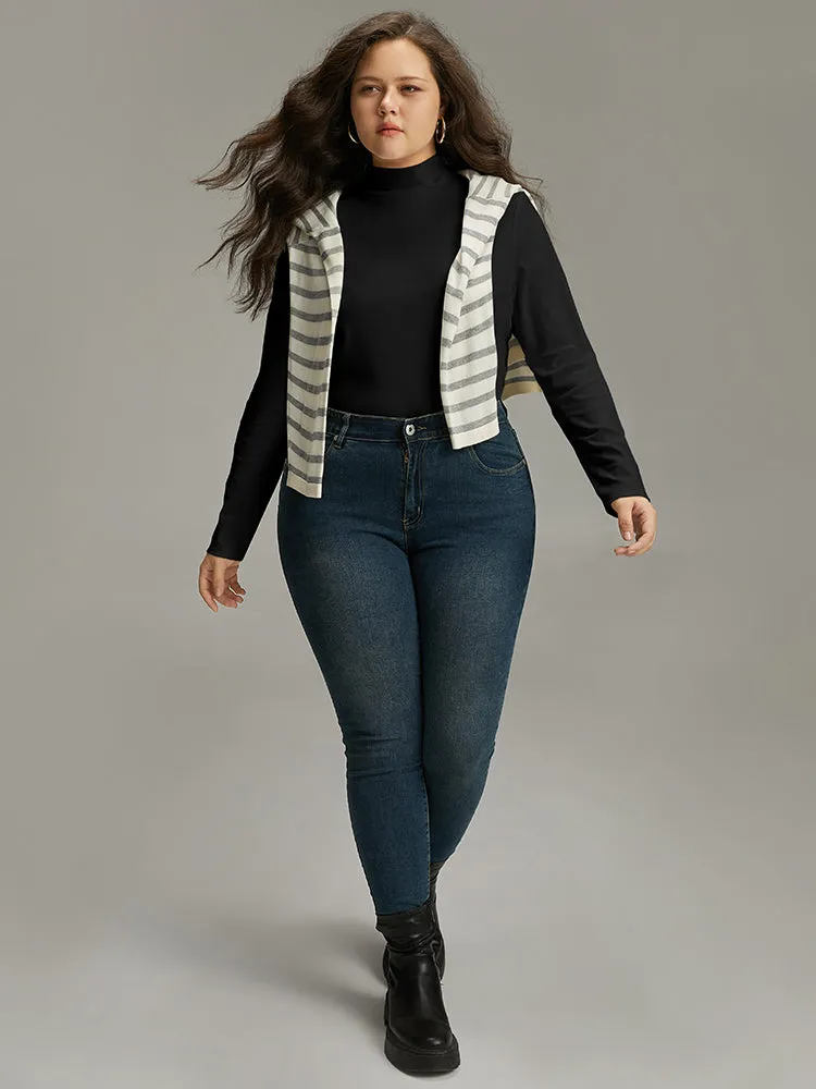 Cotton Solid Mock Neck T-shirt sold by Bloomchic product image thumbnail 5