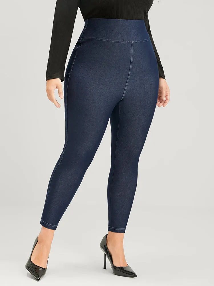Solid Stitch Detail Wideband Waist Leggings sold by Bloomchic product image thumbnail 2
