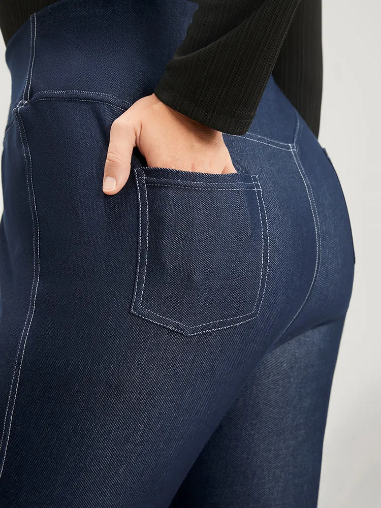 Solid Stitch Detail Wideband Waist Leggings sold by Bloomchic product image thumbnail 3