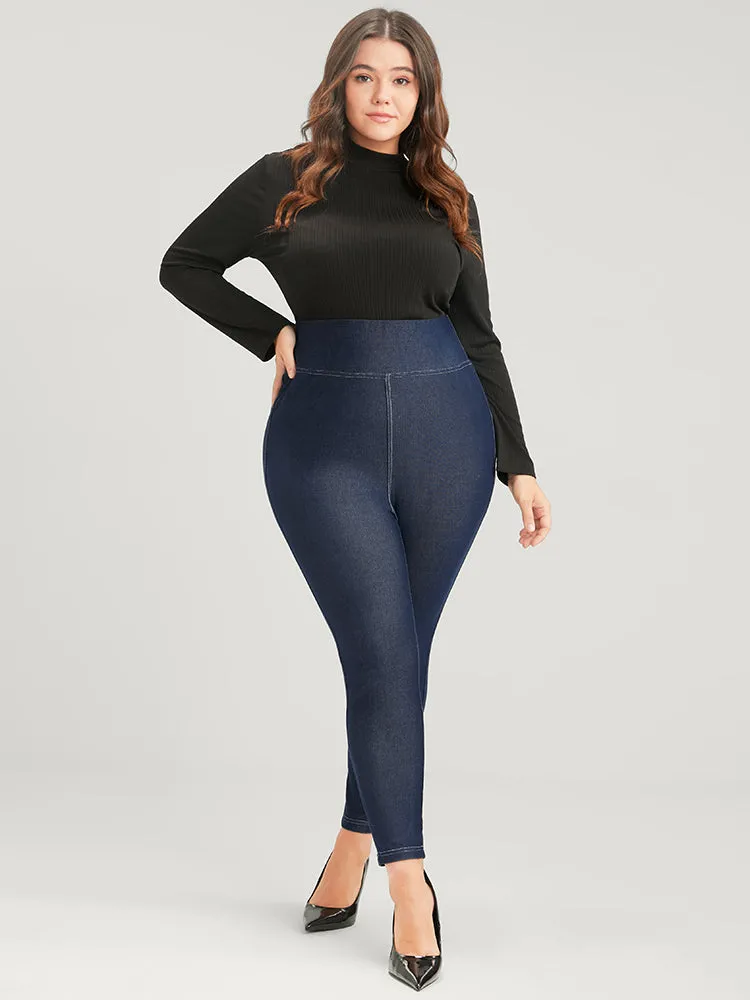 Solid Stitch Detail Wideband Waist Leggings sold by Bloomchic product image thumbnail 4