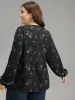 Ditsy Floral Lantern Sleeve Frill Trim Blouse sold by Bloomchic