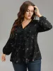 Ditsy Floral Lantern Sleeve Frill Trim Blouse sold by Bloomchic