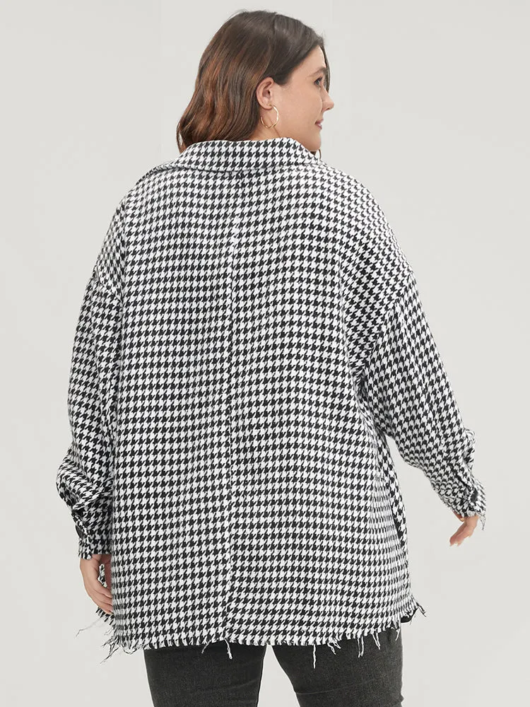 Houndstooth Pocket Button Up Coat sold by Bloomchic product image thumbnail 3