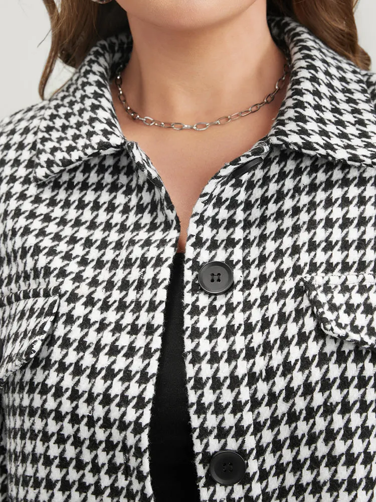 Houndstooth Pocket Button Up Coat sold by Bloomchic product image thumbnail 4