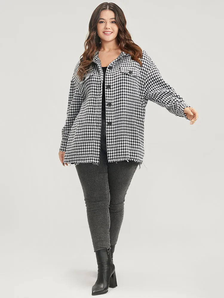 Houndstooth Pocket Button Up Coat sold by Bloomchic product image thumbnail 2