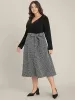 Plaid Patchwork Surplice Neck Belted Tweed Dress sold by Bloomchic
