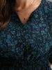 Chiffon Ditsy Floral Pocket Shirred Cuffs Dress sold by Bloomchic